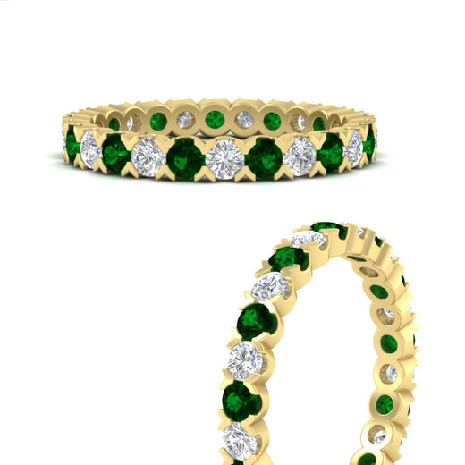 classic-round-cut-diamond-and-emerald-1.30-carat-bezel-set-eternity-wedding-band-in-yellow-gold-FD8072ROBGEMGRANGLE3-1.30CT-NL-YG?v=1751956568