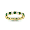 Load image into Gallery viewer, classic-round-cut-diamond-and-emerald-1.30-carat-bezel-set-eternity-wedding-band-in-yellow-gold-FD8072ROBGEMGRANGLE5-1.30CT-NL-YG?v=1751956568