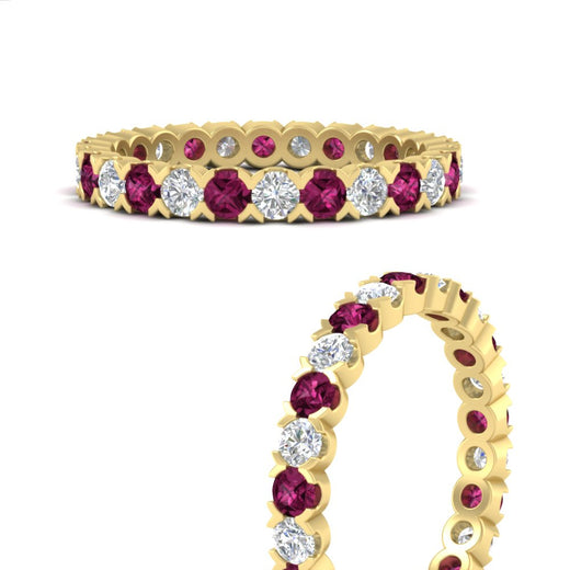 classic-round-cut-diamond-and-pink-sapphire-1.30-carat-bezel-set-eternity-wedding-band-in-yellow-gold-FD8072ROBGSADRPIANGLE3-1.30CT-NL-YG?v=1751956567