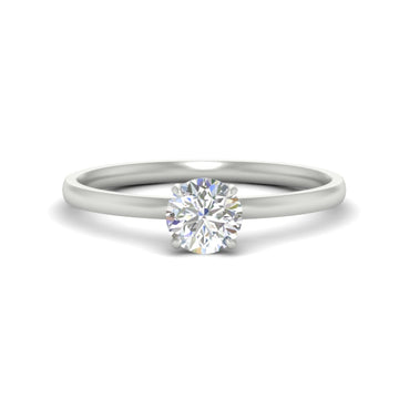 Round Cut Four Prong Classic Solitaire Ring