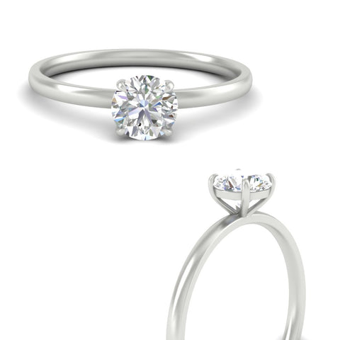 Round Cut Four Prong Classic Solitaire Ring