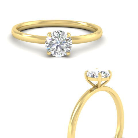 Round Cut Four Prong Classic Solitaire Ring