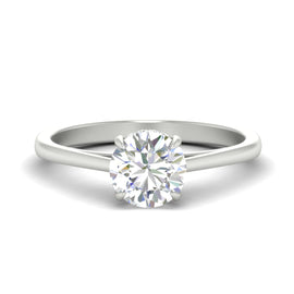 Classic Lab Grown Round Diamond Ring With Hidden Halo