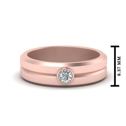 Single Solitaire Mens Wedding Ring