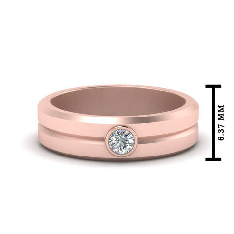 Single Solitaire Mens Wedding Ring