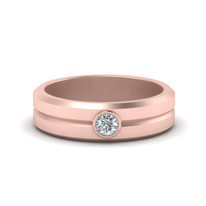 Single Solitaire Mens Wedding Ring