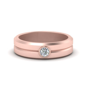 Single Solitaire Mens Wedding Ring
