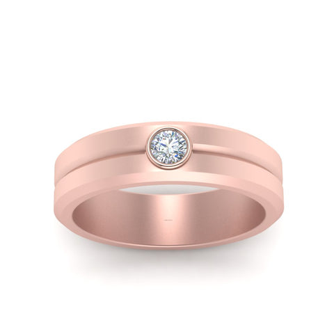 Single Solitaire Mens Wedding Ring