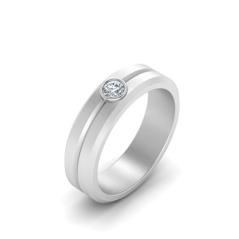 Single Solitaire Mens Wedding Ring