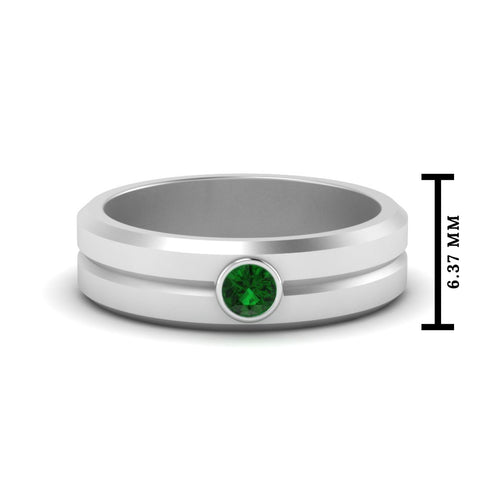 Single Solitaire Mens Wedding Ring