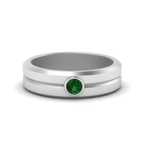 Single Solitaire Mens Wedding Ring