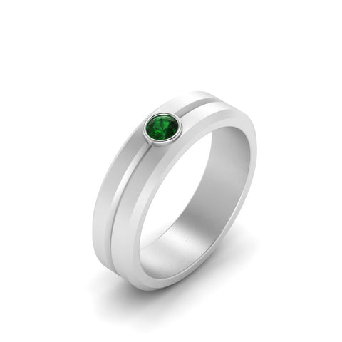 Single Solitaire Mens Wedding Ring