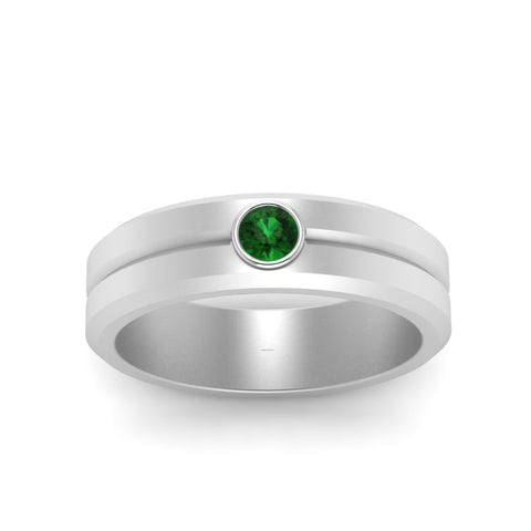 Single Solitaire Mens Wedding Ring