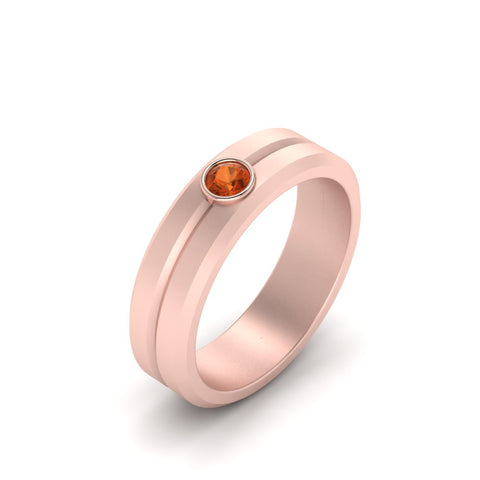 Single Solitaire Mens Wedding Ring