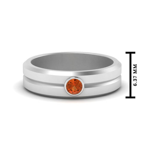 Single Solitaire Mens Wedding Ring