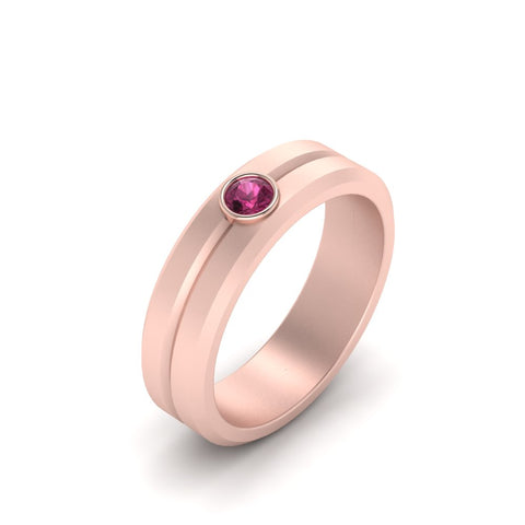 Single Solitaire Mens Wedding Ring