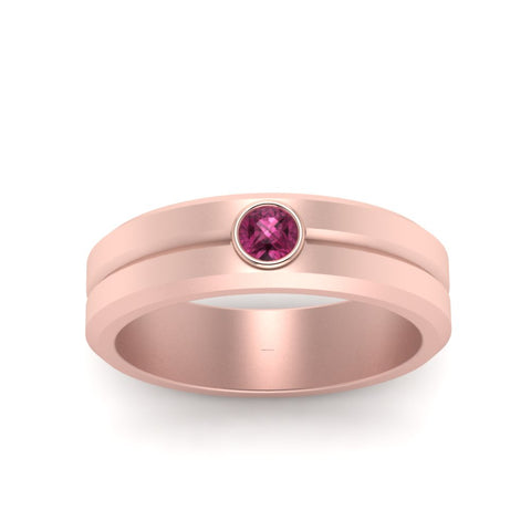 Single Solitaire Mens Wedding Ring