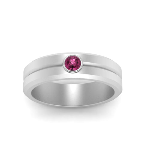 Single Solitaire Mens Wedding Ring