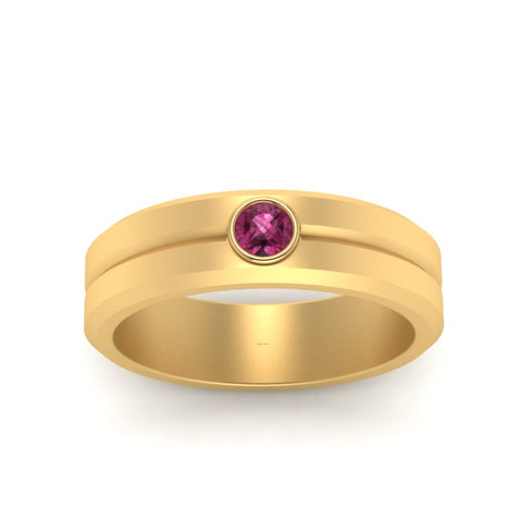 Single Solitaire Mens Wedding Ring