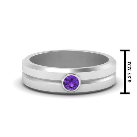 Single Solitaire Mens Wedding Ring