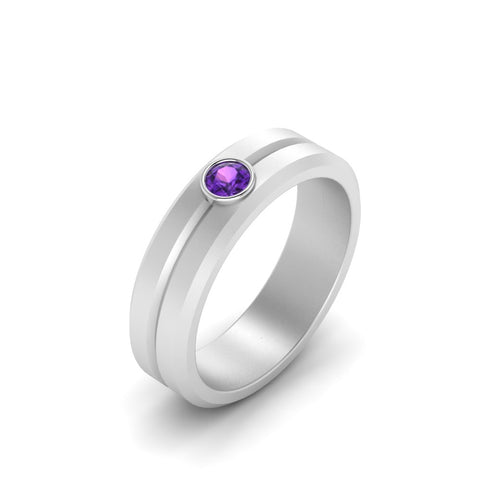 Single Solitaire Mens Wedding Ring