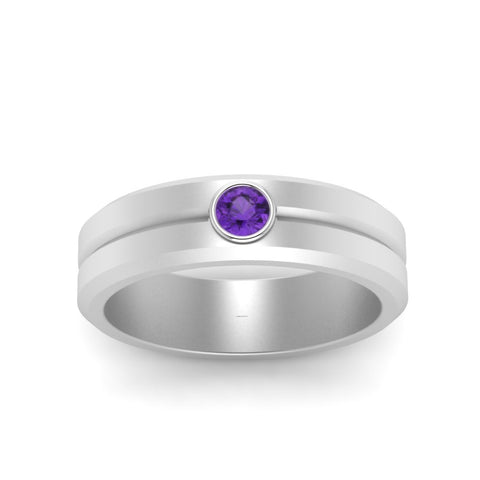 Single Solitaire Mens Wedding Ring