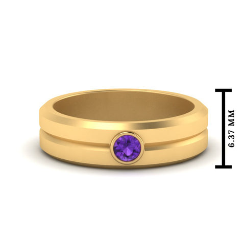 Single Solitaire Mens Wedding Ring