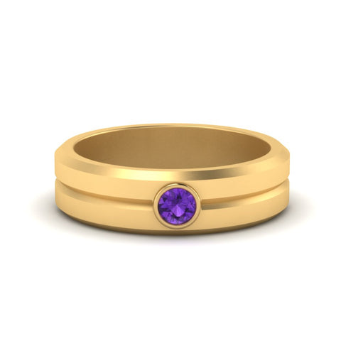 Single Solitaire Mens Wedding Ring