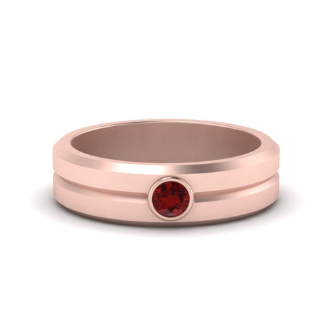 Single Solitaire Mens Wedding Ring