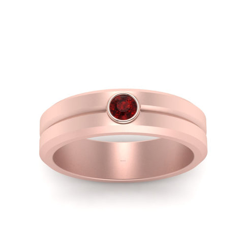 Single Solitaire Mens Wedding Ring