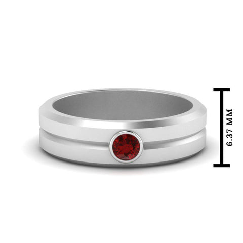 Single Solitaire Mens Wedding Ring