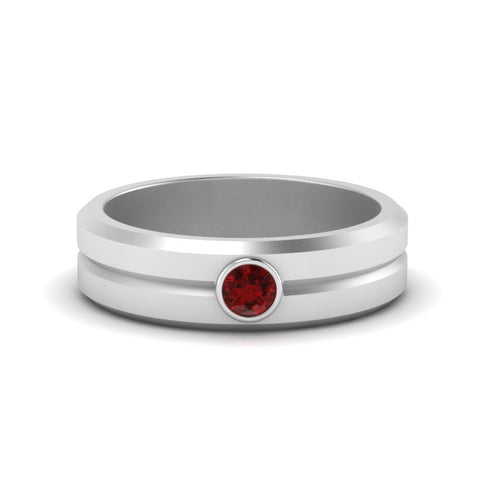 Single Solitaire Mens Wedding Ring