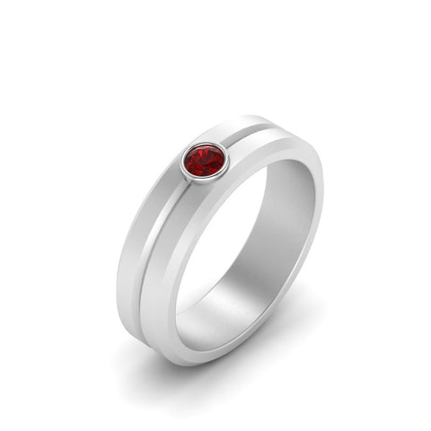 Single Solitaire Mens Wedding Ring