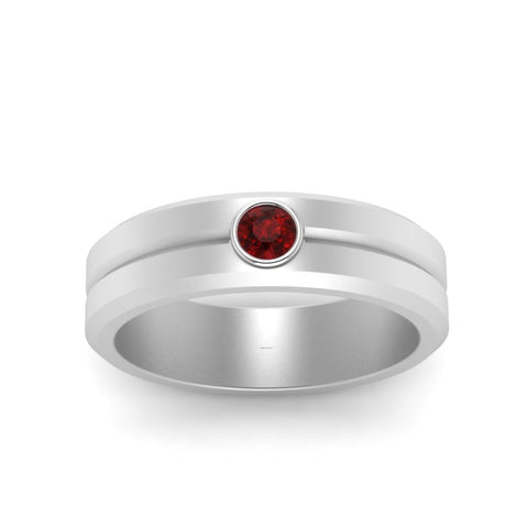 Single Solitaire Mens Wedding Ring