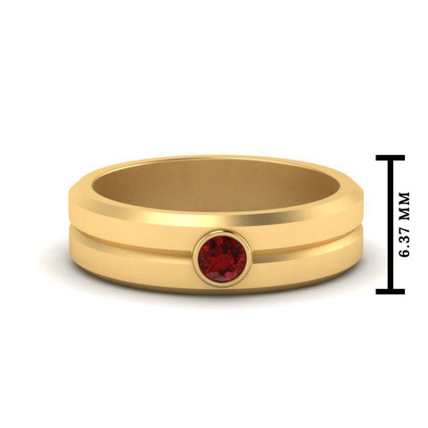 Single Solitaire Mens Wedding Ring