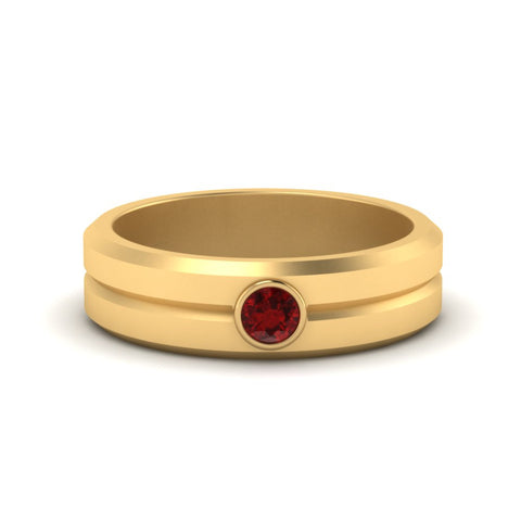 Single Solitaire Mens Wedding Ring