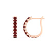 Load image into Gallery viewer, classic-ruby-huggie-hoop-earrings-in-rose-gold-FDEAR11246GRUDR-NL-RG