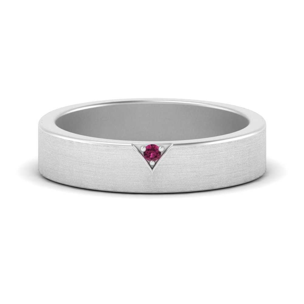 Classic V Shaped Solitaire Stone Mens Band