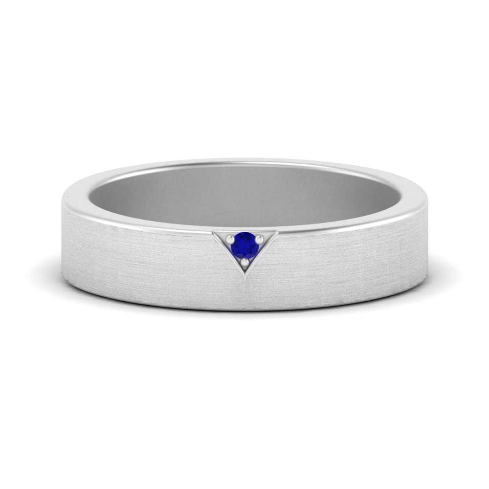 Classic V Shaped Solitaire Stone Mens Band