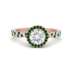 Load image into Gallery viewer, classic-vine-halo-round-emerald-engagement-ring-in-rose-gold-FD9126RORGEMGR-NL-RG?v=1757924865
