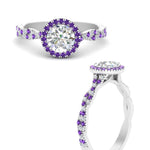 Load image into Gallery viewer, classic-vine-halo-round-purple-topaz-engagement-ring-in-white-gold-FD9126RORGVITOANGLE3-NL-WG_4a063958-5886-4181-8e27-b62b335f6dfd?v=1757924964
