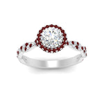 Load image into Gallery viewer, classic-vine-halo-round-ruby-engagement-ring-in-white-gold-FD9126RORGRUDRANGLE5-NL-WG_e0996f95-954e-48eb-aaa5-11fe352b3c4b?v=1757924964
