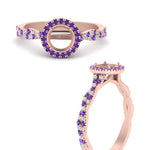 Load image into Gallery viewer, classic-vine-halo-semi-mount-purple-topaz-engagement-ring-in-rose-gold-FD9126SMRGVITOANGLE3-NL-RG?v=1757924986
