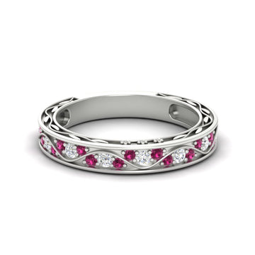 Vintage Filigree Pavé Diamond Wedding Band