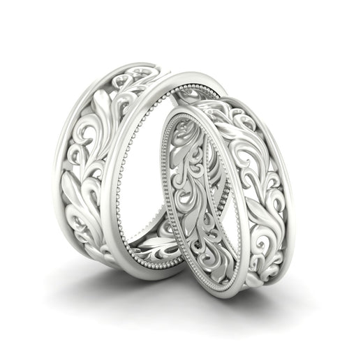 Classic Vintage Filigree Wedding Ring for Him & Her