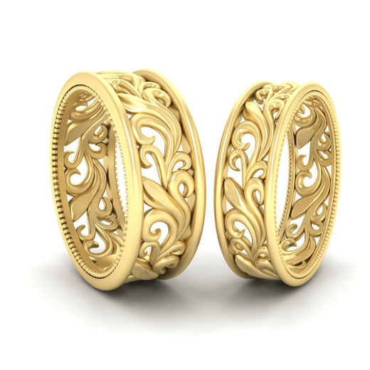 Classic Vintage Filigree Wedding Ring for Him & Her