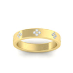 Load image into Gallery viewer, clover-leaf-flower-diamond-band-ring-in-yellow-gold-FD11316BANGLE3-NL-YG.jpg
