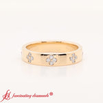Load image into Gallery viewer, clover-leaf-flower-diamond-nature-inspired-band-in-yellow-gold-fd11316b-15
