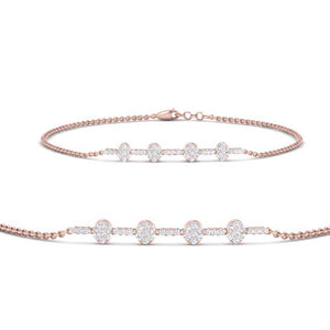 Cluster Bar Diamond Chain Bracelet