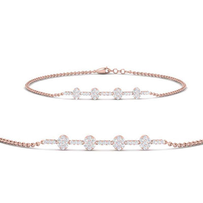 Cluster Bar Diamond Chain Bracelet